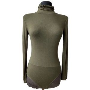 Bodysuit Turtle Neck Olive Green Medium